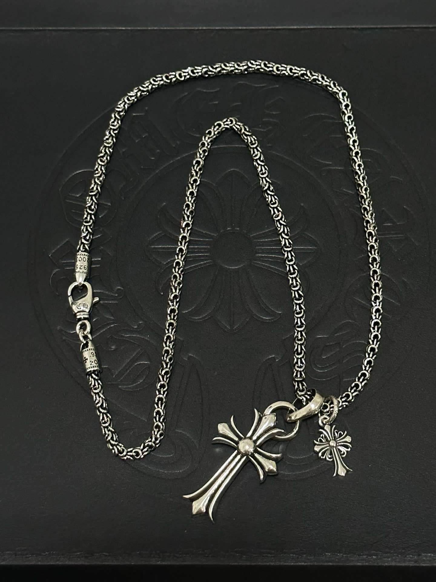 Chrome Hearts Silver Cross Pendant Necklace